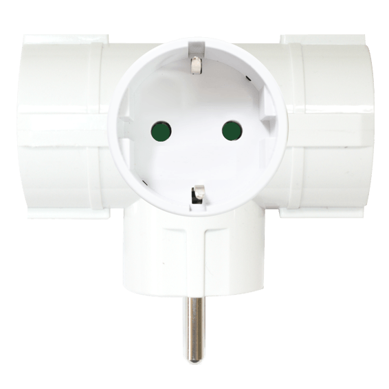 Adaptador 3 tomas con protector  | Silver Sanz