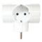 Adaptador 3 tomas con protector  | Silver Sanz