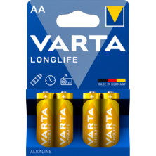 Varta pack de 4 pilas alcalinas LR6 AA Longlife