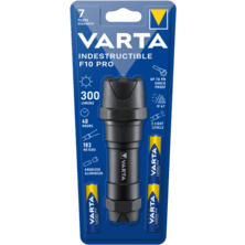 Lampe de poche LED VARTA Indestructible F10 Pro 6W 300lm IP67 + 3AAA Incl. | Silver Sanz