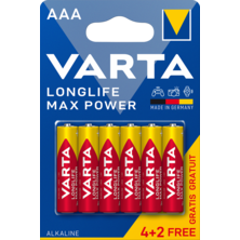 VARTA-Pila alcalina LongLife Max Power 4703 AAA (Blíster 4 pilas + 2)