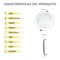 Downlight GORT 6G 18W 1571lm 3K circular recessed white | Silver Sanz