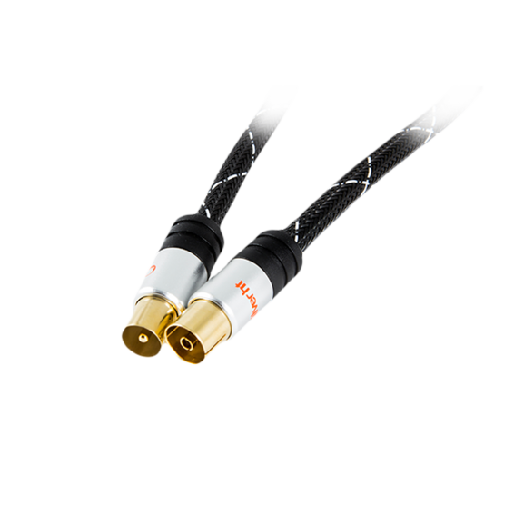 Silver HT Cable ANTENNA TV - HIGH END - M / F - 1.5m black