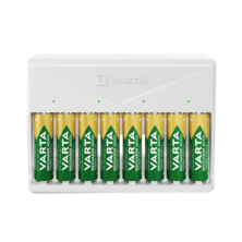 Multicharger charger for AA / AAA rechargeable batteries. Capacity up to 8 batteries (batteries not included) | Silver Sanz