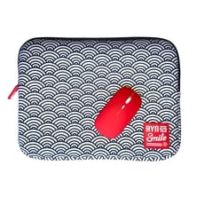 Laptop sleeve Kimono "13-14" Seigaiha + Mouse | Silver Sanz