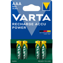 Batterie rechargeable Accu Power AAA 800mAh prête à l'emploi (blister de 4 piles) | Silver Sanz