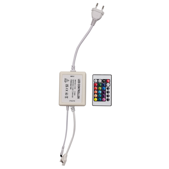 Contrôleur RGB + bouton, 720W-220V pour bande LED RGB 230V 12mm IP44 | Silver Sanz