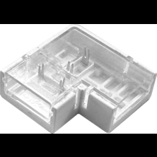 Angled connector for monochrome LED strip 221030 and 2210430 230V 12mm IP44 (bag of 5 units) | Silver Sanz