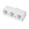 Adaptador schuko 3 tomas TT frontal horizontal 16A plástico blanco | Silver Sanz