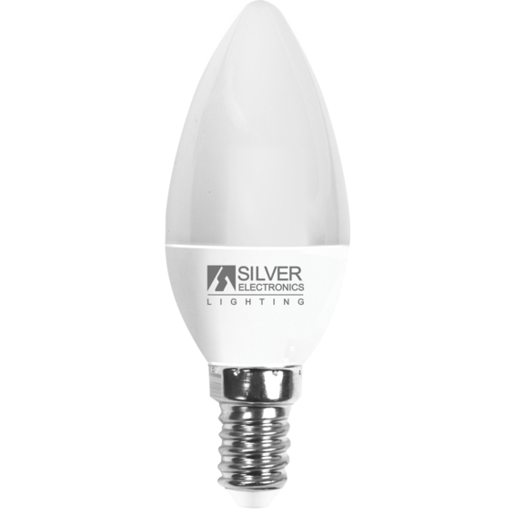 LED vela E14 660lm 7W 4000K 180º 25.000h | Silver Sanz