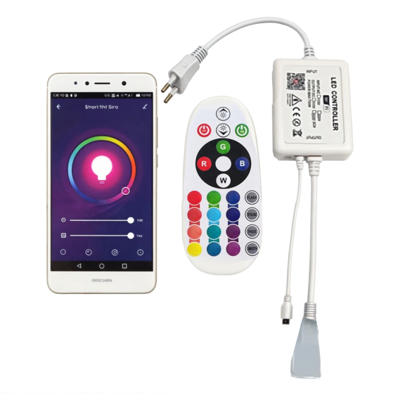 RGB controller + controller + Tuya, 720W-220V for RGB LED strip 230V 12mm IP44 | Silver Sanz