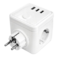 Cubo multi E-BLOCK 3 tomas +int., medidor consumo, smart wifi, bluetooth, 2USB-A+1USB-C IP20 blanco | Silver Sanz