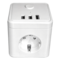 Cubo multi E-BLOCK 3 tomas +int., medidor consumo, smart wifi, bluetooth, 2USB-A+1USB-C IP20 blanco | Silver Sanz