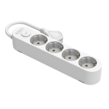 Base eléctrica multienchufe PROTEK PLUS 4 tomas con interruptor cable 1,5m IP20 blanco | Silver Sanz