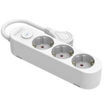 Base eléctrica multienchufe PROTEK PLUS 3 tomas con interruptor cable 1,5m IP20 blanco | Silver Sanz