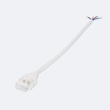 Conector alimentacion + cable pelado + tapa final para tira LED RGB 230V 12mm IP44 | Silver Sanz