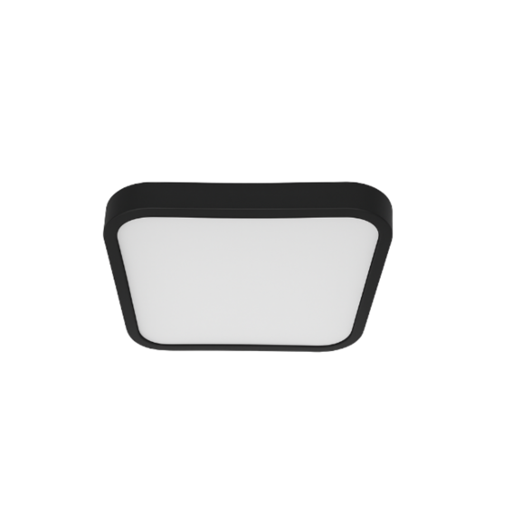 Plafón LED superficie HYDRA cuadrado 285x285mm 24W 2400lm CCT 3K-4K-6.5K + marco negro | Silver Sanz