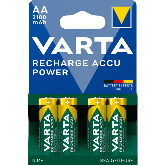 Pila recargable Accu Power AA 2100mAh Ready To Use (blíster 4 pilas) | Silver Sanz