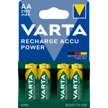 Batterie rechargeable Accu Power AA 2100mAh prête à l'emploi (blister de 4 piles) | Silver Sanz
