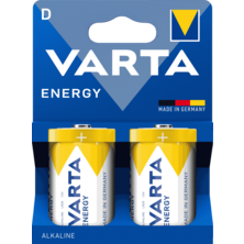Energy LR20 D alkaline battery (blister pack of 2 batteries) | Silver Sanz