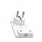 Slim flat male Schuko plug 16A 4.8mm white plastic bulk | Silver Sanz