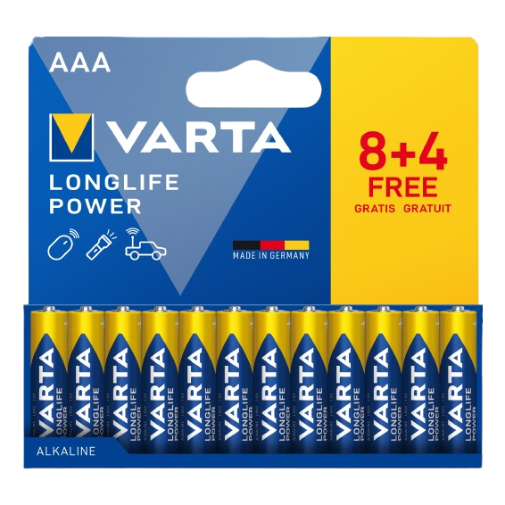 Pila alcalina Longlife Power LR03 AAA (blíster 8+4 pilas) | Silver Sanz