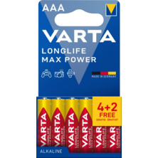 Longlife Max Power LR03 AAA alkaline battery (blister pack of 4+2 batteries) | Silver Sanz