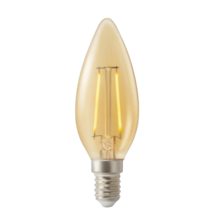 Vela Golden C35 filamento transparente E14.200lm 2,2W 2200K 25.000h | Silver Sanz
