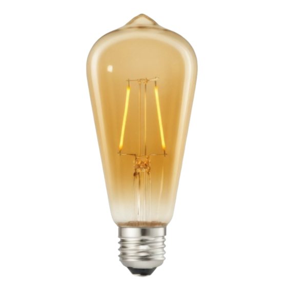 Pera Golden ST64 filamento transparente E27 200lm 2,2W 2200K 25.000h | Silver Sanz