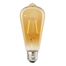 Ampoule filament transparent Pear Golden ST64, culot E27, 200 lm, 2,2 W, 2200 K, durée de vie 25 000 h | Silver Sanz