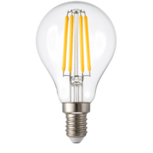 Ampoule LED sphérique réglable G45 à filament transparent, culot E14, 470 lm, 4 W, 2700 K, durée de vie 25 000 h | Silver Sanz