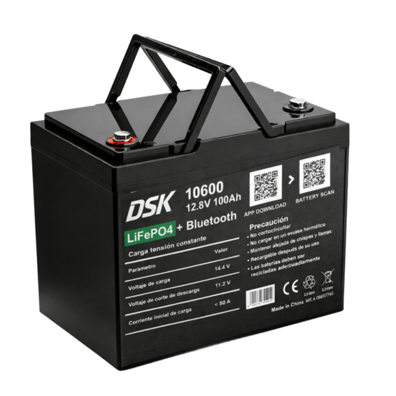 Batería Litio LiFePO4 + Bluetooth 12,8V 100Ah | Silver Sanz