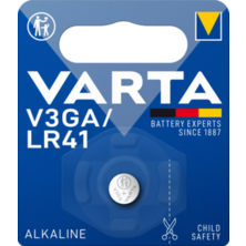 V3GA LR41 1.5V alkaline battery (blister pack of 1 battery) | Silver Sanz