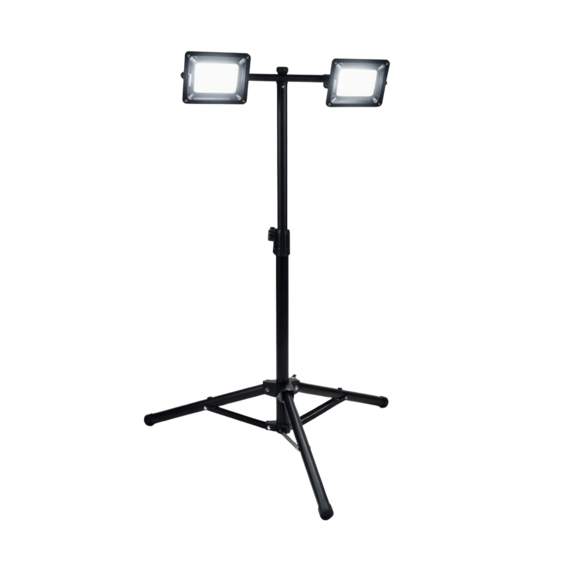 Black telescopic tripod stand for projector (double or single) 3S 2T adjustable height max. 2m | Silver Sanz