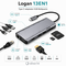 Silver HT Adaptador Type-C Logan HUB 13 en 1 | Silver Sanz