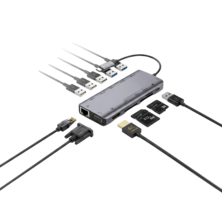 Silver HT Adaptador Type-C Logan HUB 13 en 1