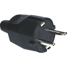 Silver Electronics Clavija eléctrica macho caucho 4.8mm+TT lateral SCHUKO