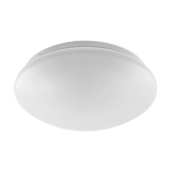 Plafonnier rond blanc MOON, montage en surface, 2 x E27 (douilles non incluses). Puissance totale maximale : 80 W + détecteur. Ø 300 x 90 mm | Silver Sanz