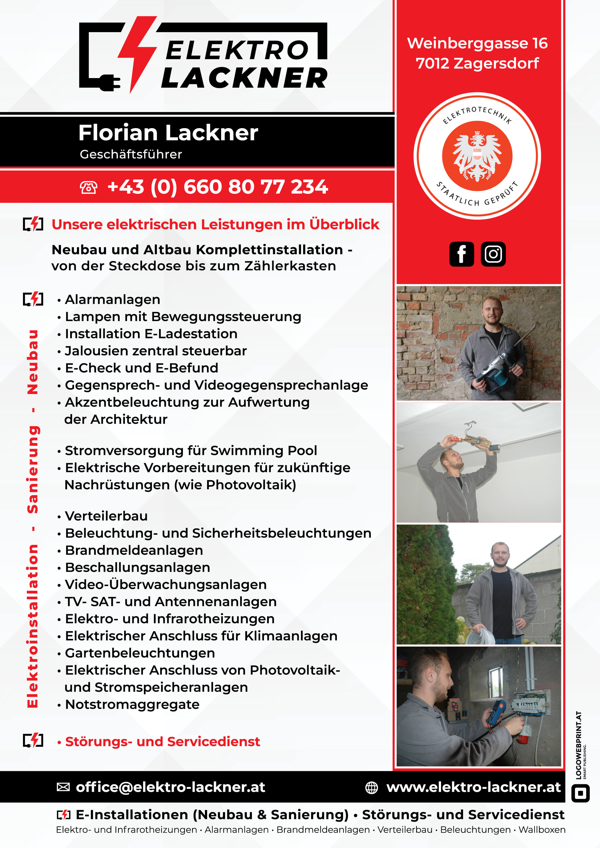 Elektro Lackner, Weinberggasse in Zagersdorf