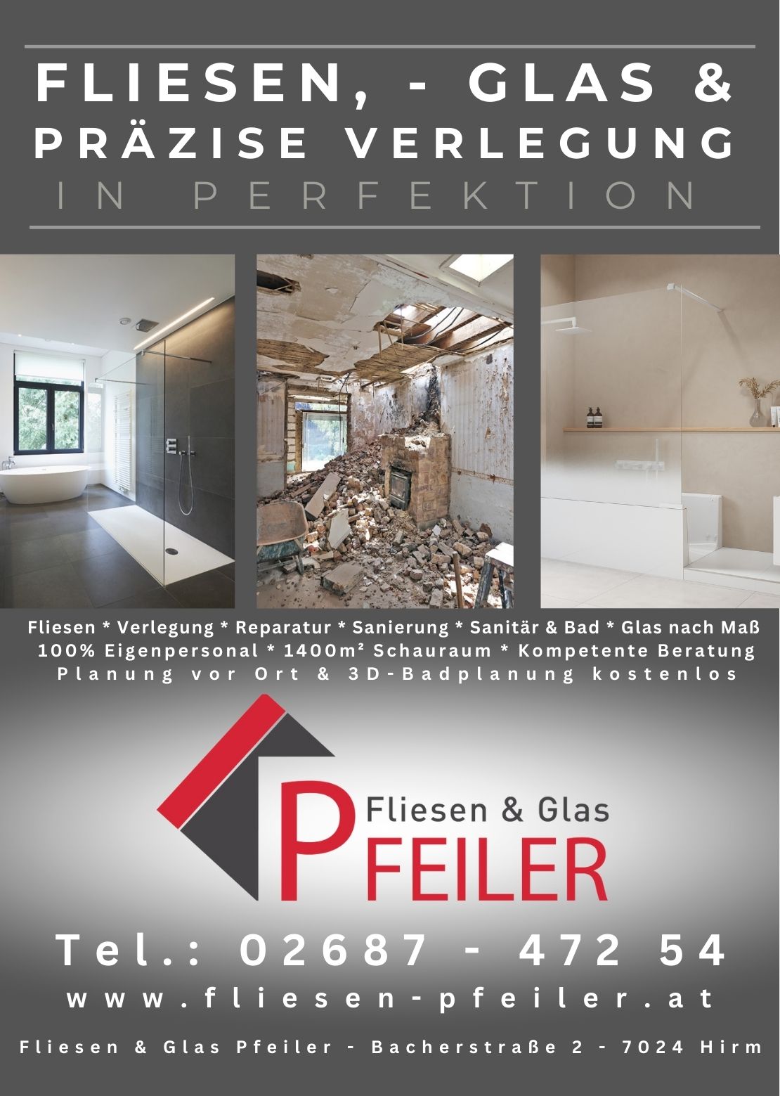 Pfeiler Fliesen GmbH, Bacherstraße in Hirm