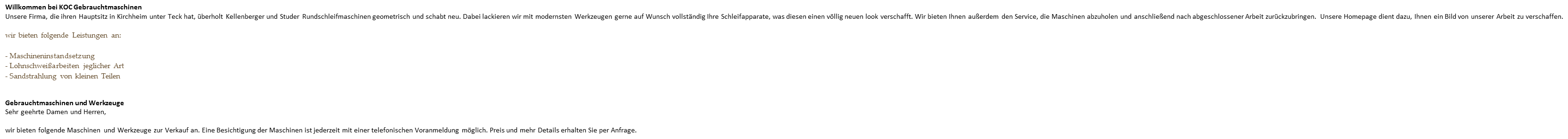 Koc Gebrauchtmaschinen, Gaußstraße in Kirchheim unter Teck