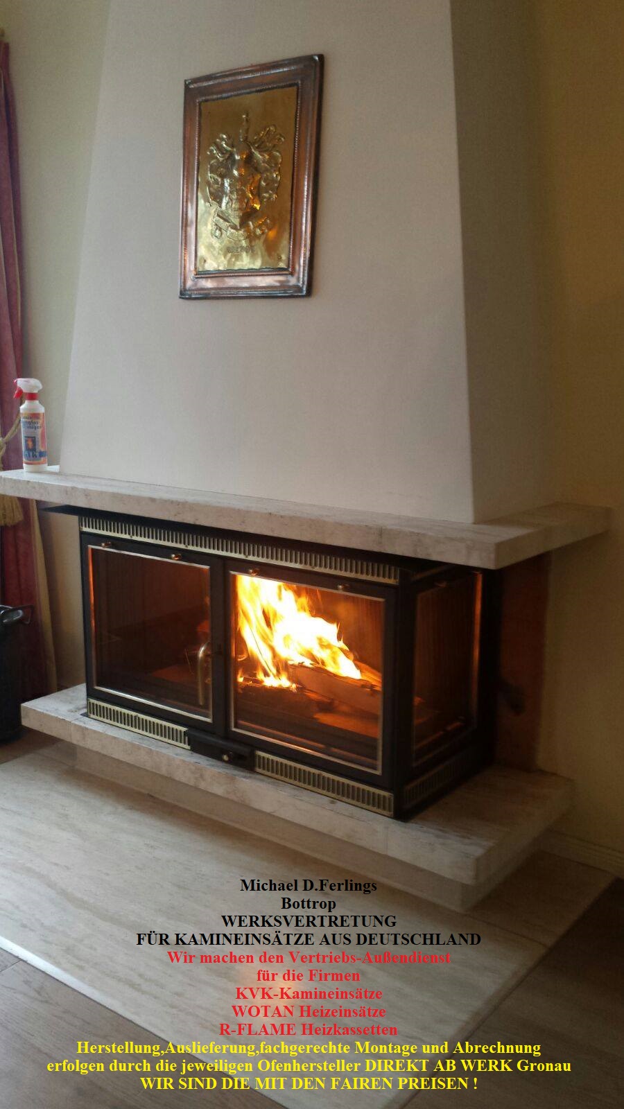 Ferlings Kamin & Ofen-Werksvertretung für Kaminkassetten aus  Gronau/Deutschland, Kirchhellener Straße in Bottrop
