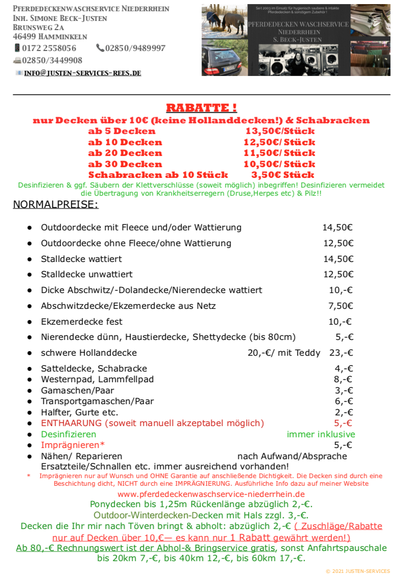 Pferdedeckenwaschservice Niederrhein, Anholter Str in Rees