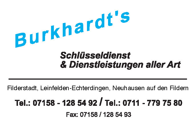 Burkhardt`s Schlüsseldienst & Dienstleistungen aller Art, Toräckerstraße in Filderstadt