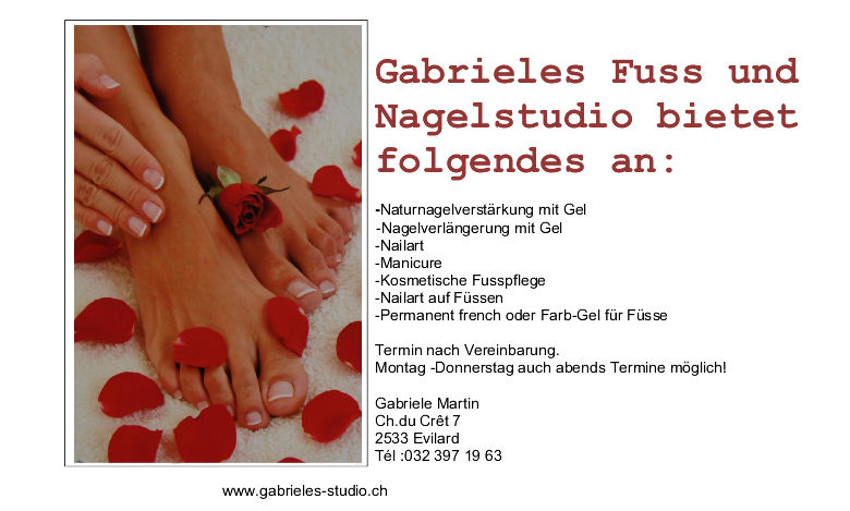 Gabriele's Fuss- und Nagelstudio, Seestrasse in Sutz-Lattrigen