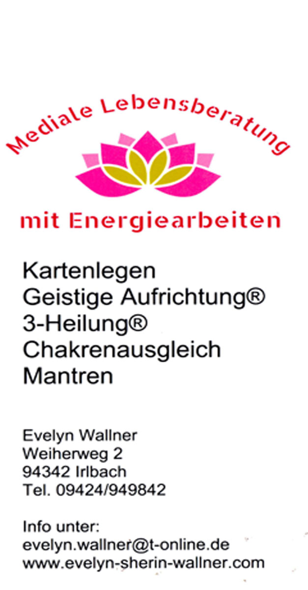 Mediale Lebensberatung mit Energiearbeiten, Weiherweg in Irlbach