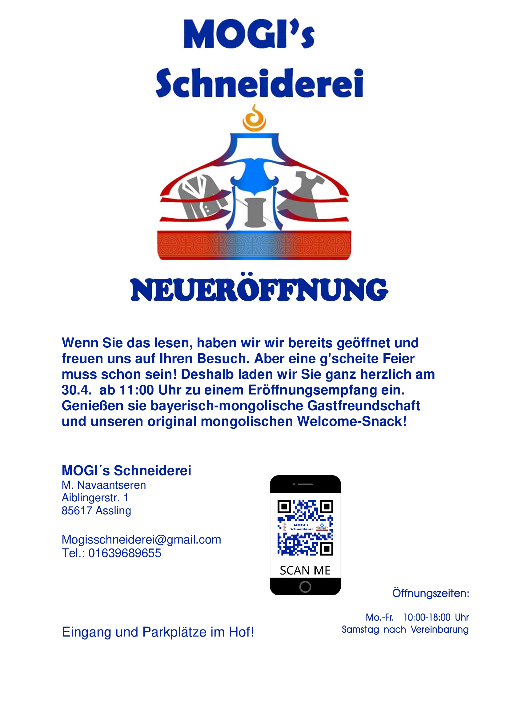 MOGIs Schneiderei, Aiblinger Straße in Aßling