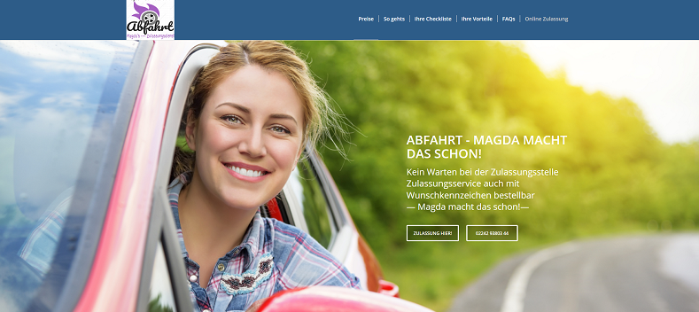 Abfahrt -  Magdas Zulassungsdienst, Frankfurter Straße in Wiesbaden