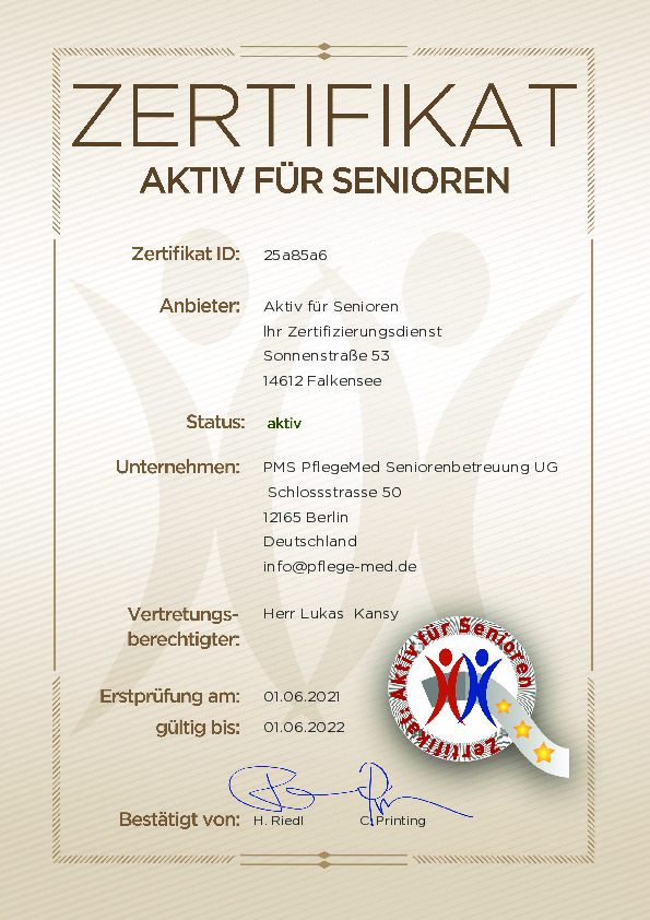 PMS PflegeMed Seniorenbetreuung UG, Schloßstraße in Berlin