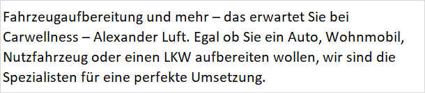 Carwellness - Alexander Luft, Krummer Weg in Biberach an der Riß